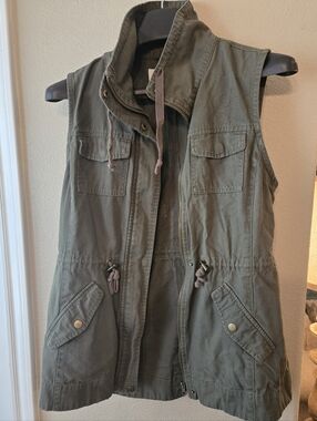 Sebby Women's Olive Utility Vest Jacket